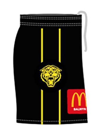 Balwyn Tigers Playing Shorts - Boys:Black Side Right